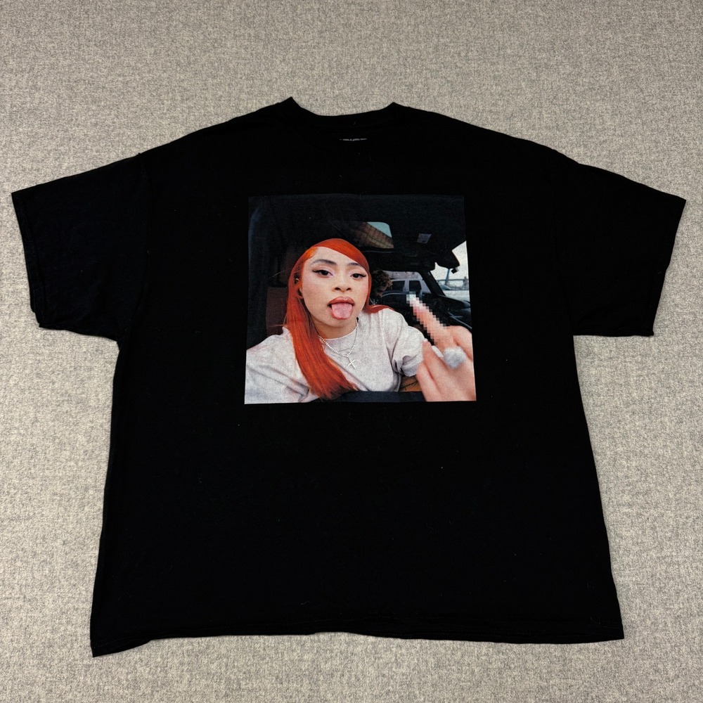 Ice Spice Graphic T-Shirt XXL Black Short Sleeve Cotton Bravado Music Merch Tee